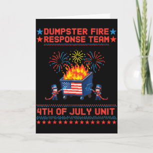 Lustige 4. Juli patriotische Müllcontainer-Feuer-A Karte