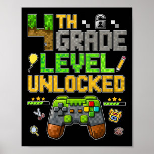 Lustige 4. Klasse freigeschaltet Zurück zur Schule Poster