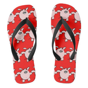 Lustige 5 Cartoon-Schwein-Farbwahl-Männer-Zehenclo Flip Flops