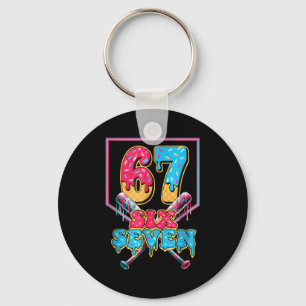 Lustige 67 Eis Drip Baseball Sechs Sieben Geschenk Schlüsselanhänger