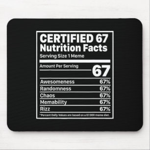 Lustige 67 Ernährungsfakten Six Seven Gen Z Alpha Mousepad
