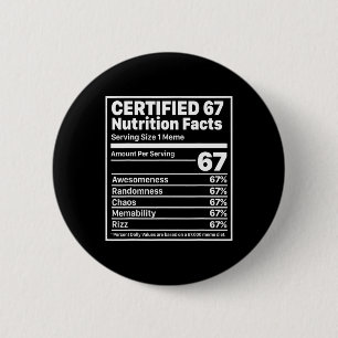 Lustige 67 Ernährungstatsachen Six Seven Gen Z Alp Button