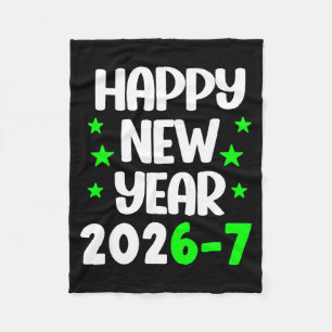 Lustige 67 Frohes Neues Jahr 2026 Weiße Grüne Besc Fleecedecke