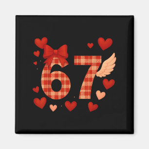 Lustige 67 karierte Valentinstag Six Seven Männer  Magnet
