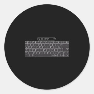 Lustige 67 Meme-Tastaturtasten  Runder Aufkleber