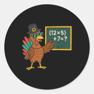 Lustige 67 Meme Truthahn Mathe Lehrer Erntedankfes Runder Aufkleber