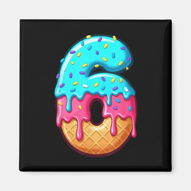 Lustige 67 Nummer 6 Eis-Drip-Meme-Matching-Gro Magnet (Vorne)