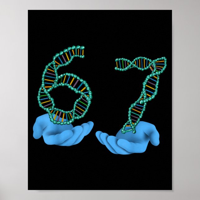 Lustige 67-Nummer-Meme-DNA-Replikation Molekulare  Poster (Vorne)