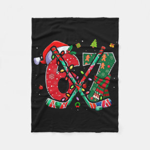 Lustige 67 Sechs Sieben Weihnachten Eishockey  Fleecedecke