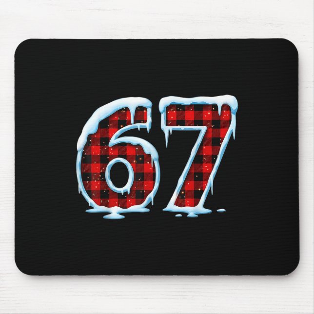 Lustige 67 Six Seven Meme Weihnachts-Pyjamas  Mousepad (Vorne)