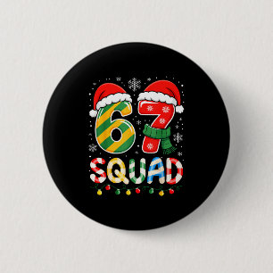 Lustige 67 Squad Candy Cane Santa Hut Weihnachten Button