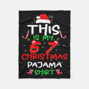 Lustige 67 Weihnachts-Pyjama-Shirts Six Seven Meme Fleecedecke