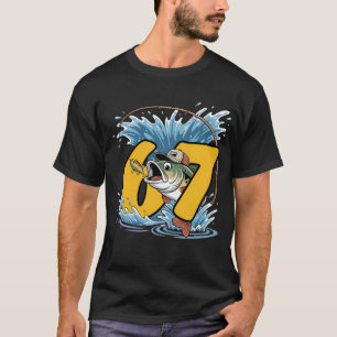 Lustige 6 7 67 Bassfischerei Cartoon T-Shirt