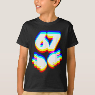 Lustige 6 7 Meme Gen Alpha Slang Sechs Sieben Edm T-Shirt