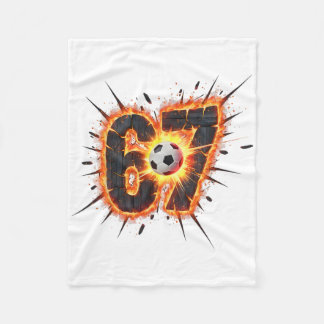 Lustige 6 7 Sechs Sieben 67 Fußball Meme  Fleecedecke