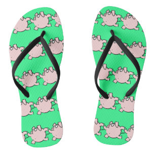 Lustige 6 Cartoon-Schwein-Farbwahl-Damen-Zehensteg Flip Flops