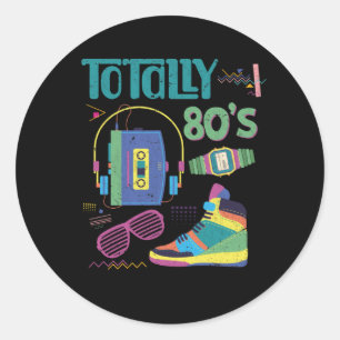Lustige 80er Musik Old School 1980er Party Runder Aufkleber