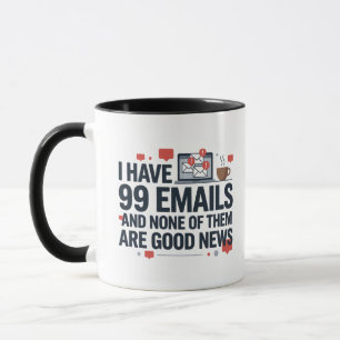 Lustige 99 E-Mails Büro Humor Arbeitskollege Kaffe Tasse