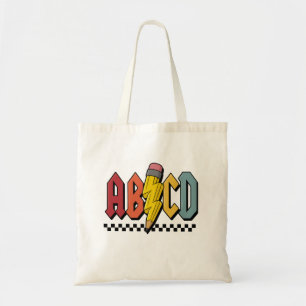 Lustige ABCD Bleistift Alphabet Grafikdesign Tragetasche