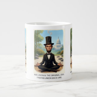 Lustige Abe Lincoln Yoga Karikatur - Das Original  Jumbo-Tasse
