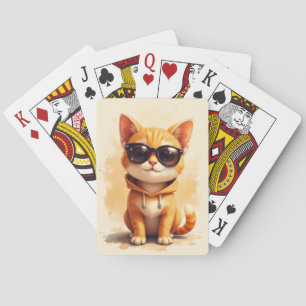 Lustige Abessinier Kawaii Katze Spielkarten