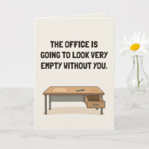 Lustige Abschiedskarte für Kollegen Büro Auf Wiede
