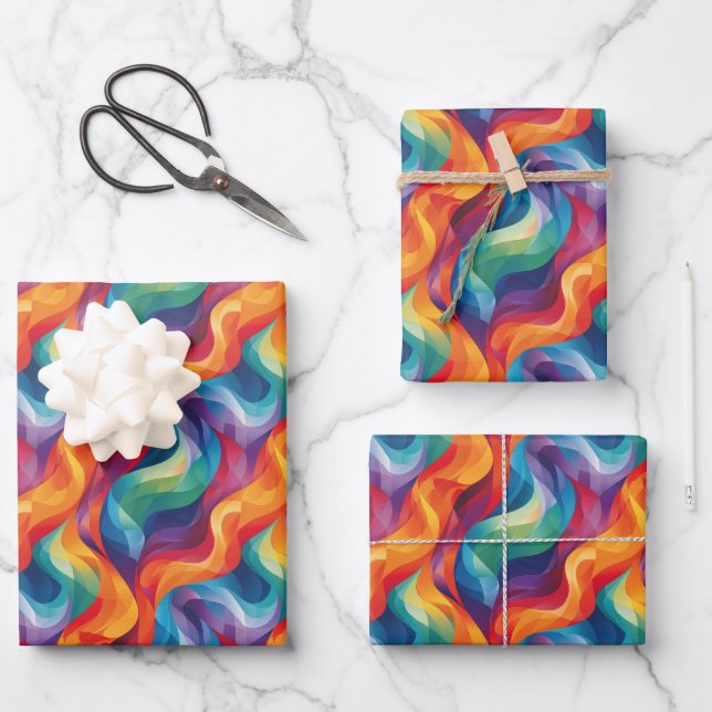 lustige abstrakte Liebhaber Party gekachelt Geschenkpapier Set (Vorderseite)