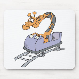 lustige Achterbahn-Giraffe Mousepad