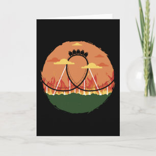 Lustige Achterbahn Vergnügungspark Geschenk Karte
