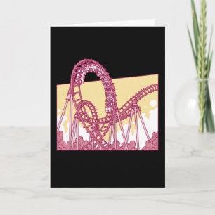 Lustige Achterbahn Vergnügungspark Geschenk Karte