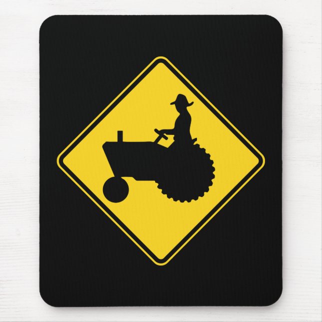 Lustige Ackerschlepper-Verkehrsschild-Warnung Mousepad (Vorne)