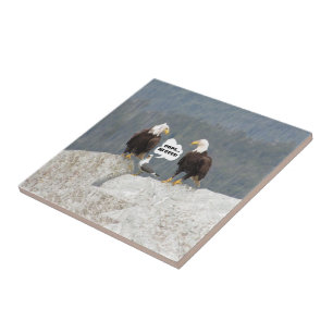 Lustige Adler und Möwe Fliese