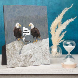 Lustige Adler und Möwe Fotoplatte