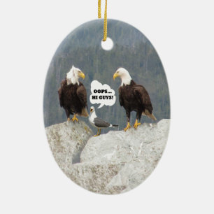 Lustige Adler und Möwe Keramikornament