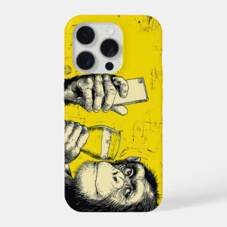 Lustige Affen-Selfie-Illustration – Cooler Schimpa iPhone 15 Pro Hülle