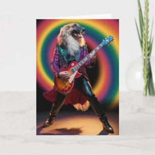 Lustige Afghan-Hound-Rockstar-Karte Karte