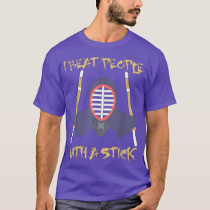 lustige Aikido Kendo Ich schlage Menschen mit eine T-Shirt