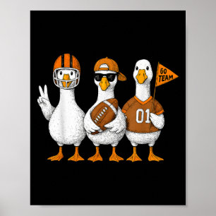 Lustige Alberne Gans Enten Football Herbst Footbal Poster