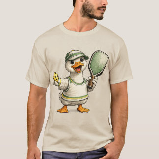 Lustige alberne Gans Pickleball : Gans mit Paddle T-Shirt