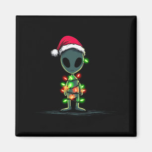 Lustige Alien-Weihnachtsgrafik-Lichter Liebhaber E Magnet
