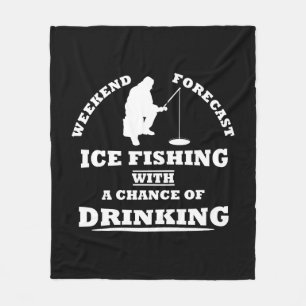 Lustige Alkohol-Eisfischerei-Zitate Fleecedecke
