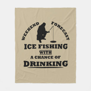 Lustige Alkohol-Eisfischerei-Zitate Fleecedecke