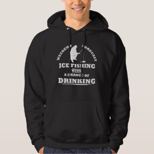 Lustige Alkohol-Eisfischerei-Zitate Hoodie