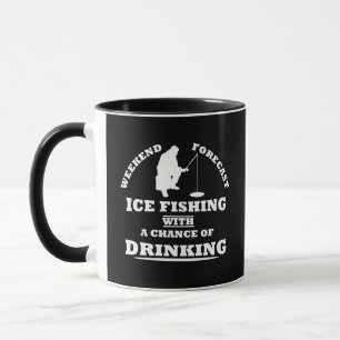 Lustige Alkohol-Eisfischerei-Zitate Tasse