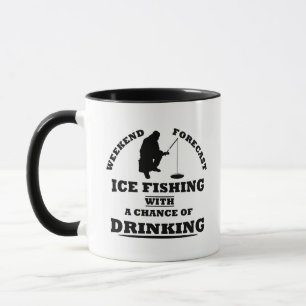 Lustige Alkohol-Eisfischerei-Zitate Tasse