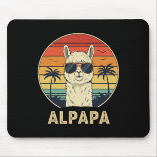 Lustige Alpaka-Vater-Geschenke Retro-Alpapa-Design Mousepad