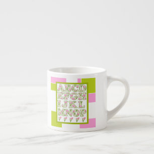 Lustige Alphabet, Blumen Alphabet, Alphabet Espressotasse