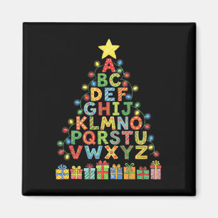 Lustige Alphabet-Weihnachtsbaum-Grafik Abc A-z Tea Magnet