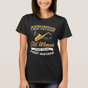 Lustige alte Frauen-Saxophon-Liebhaber T-Shirt
