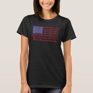 Lustige amerikanische Flagge Angeln Männer Jungen  T-Shirt